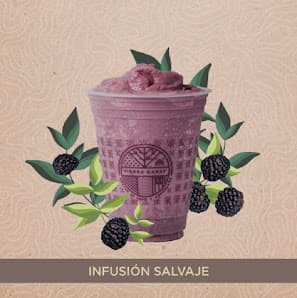 Infusión Salvaje at Tierra Garat — fresh blackberry cacao infusion