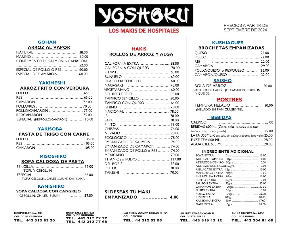 Interior de Yoshoku, el restaurante con más opiniones en Morelia