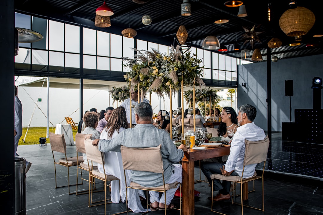 A group of people sitting around a table