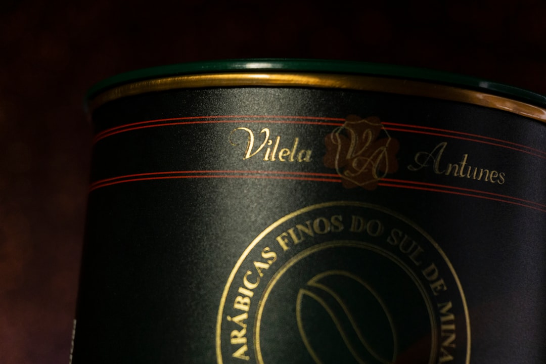 a close up of a can of wine