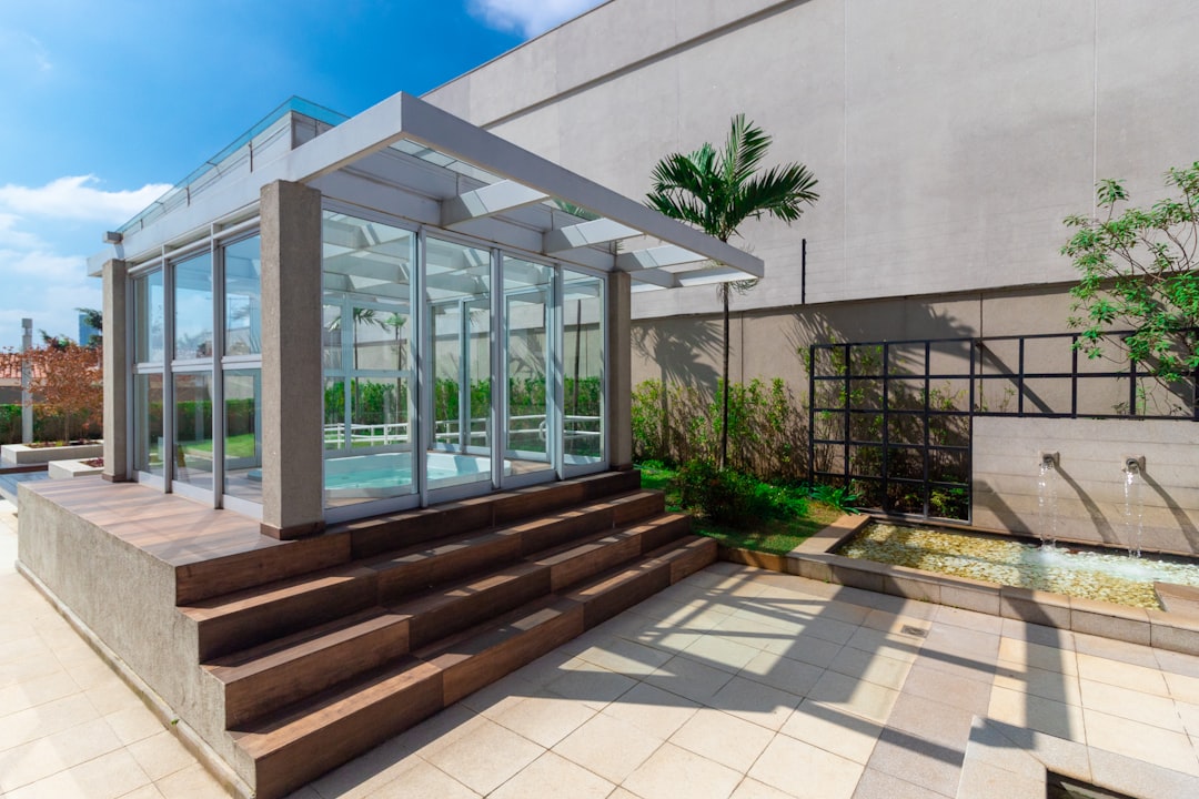 a building with glass walls