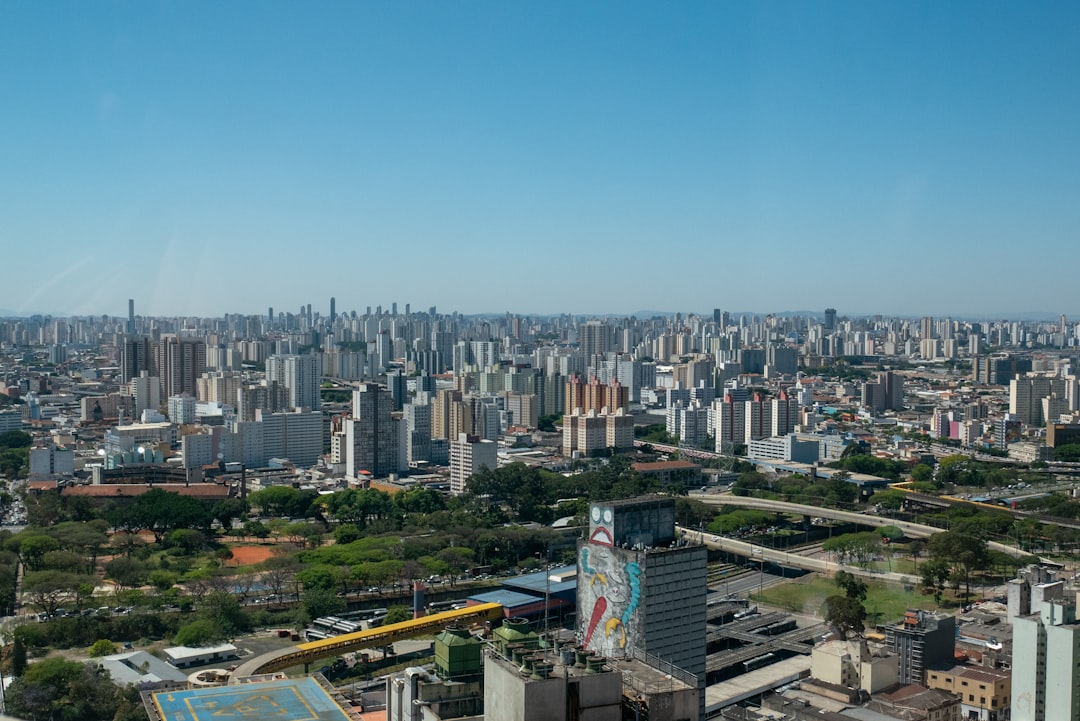 a view of a city from a tall building