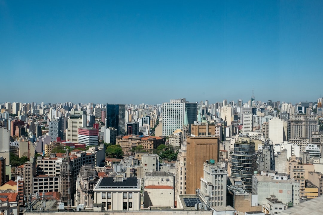 a view of a city from the top of a building